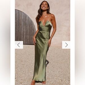 Billy J Valerie Maxi Dress - Olive Size 8AU/4 US